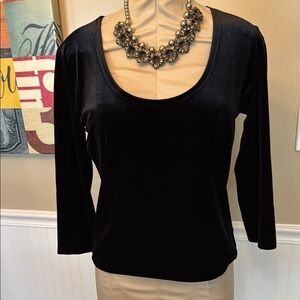 The Limited Black Velvet Blouse